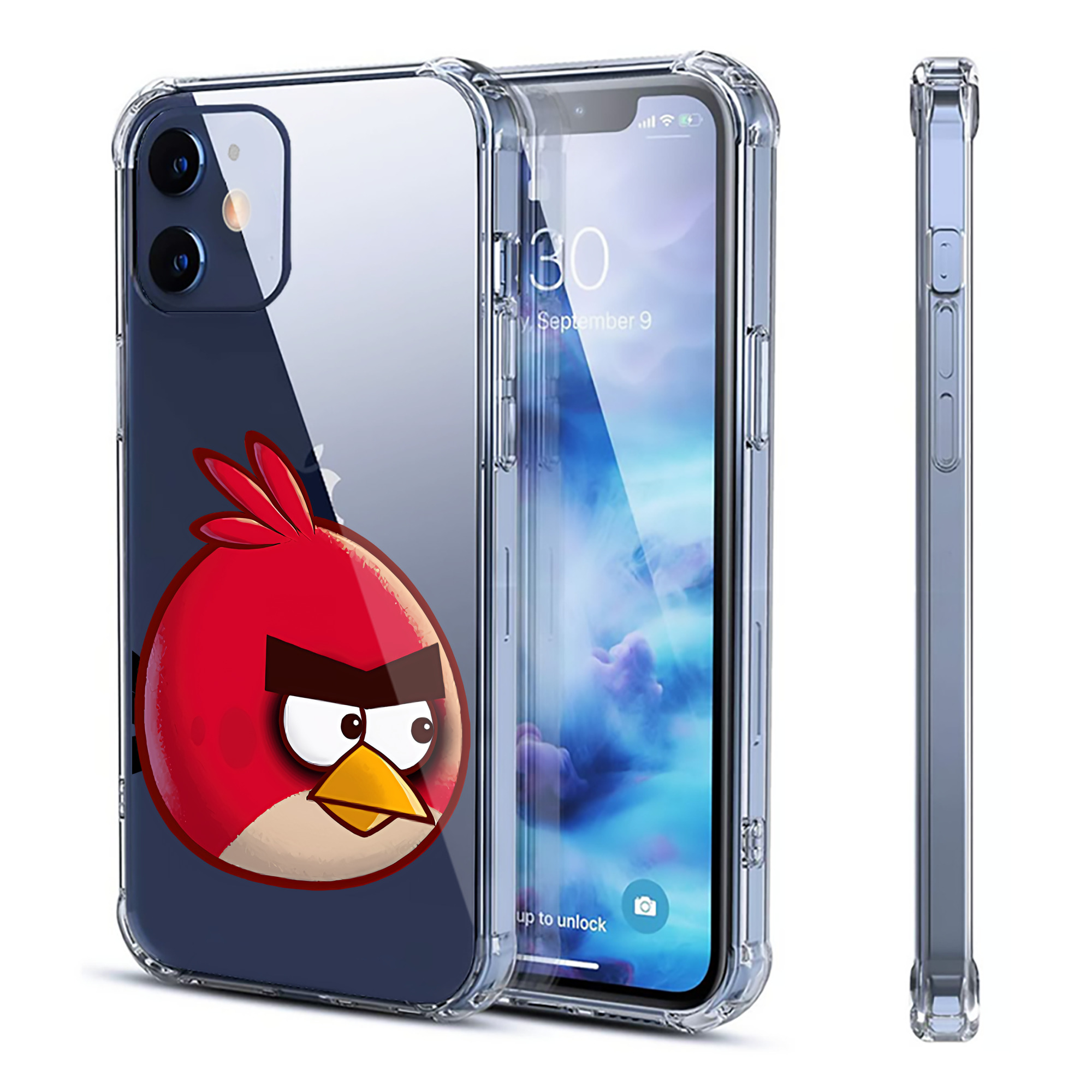（画像用） Angry Birds アングリーバード 【iPhone 12シリーズ対応】透明スマホケース（クリアソフトケース）